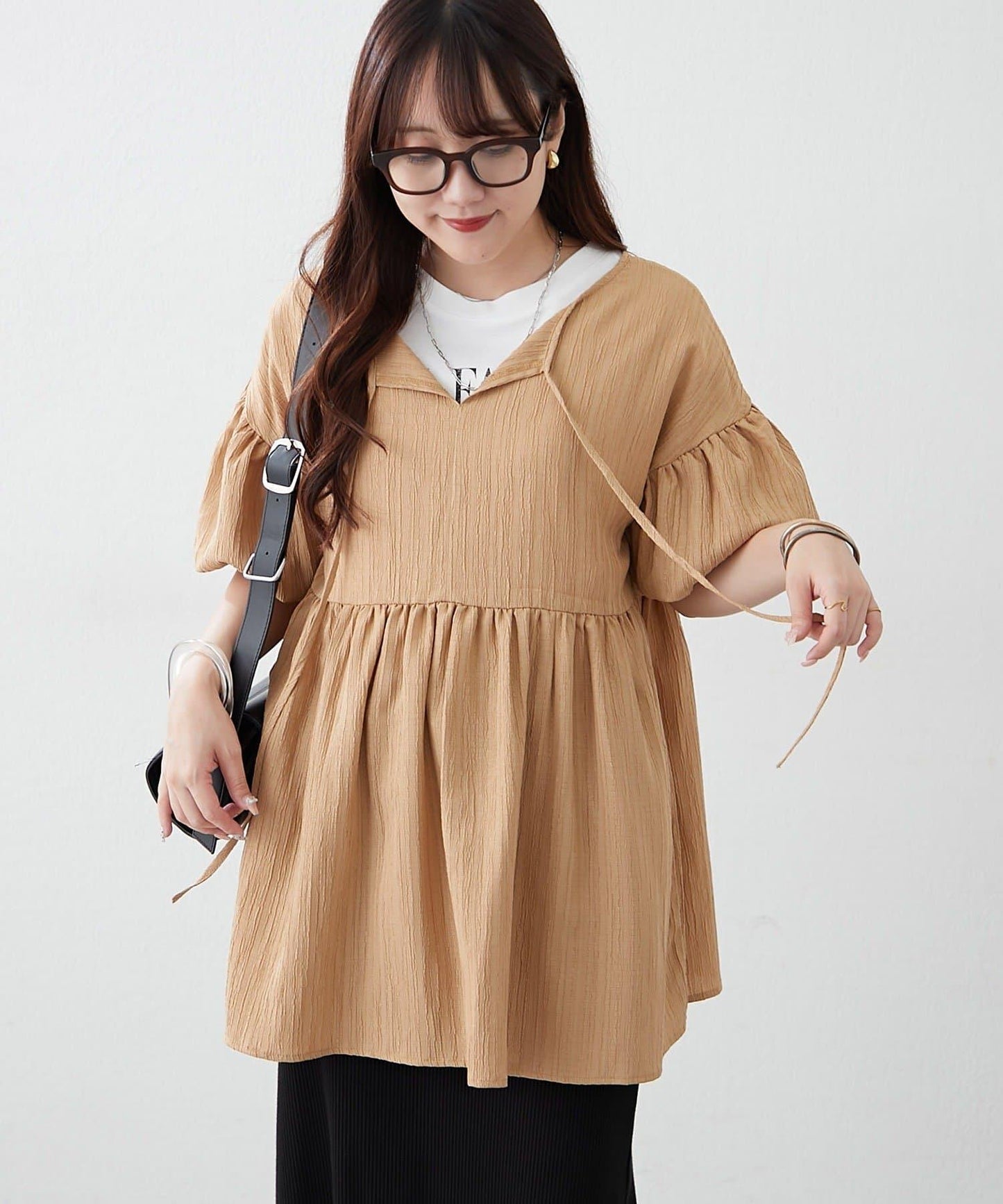 【前後2WAY】成年人楊柳長款襯衫