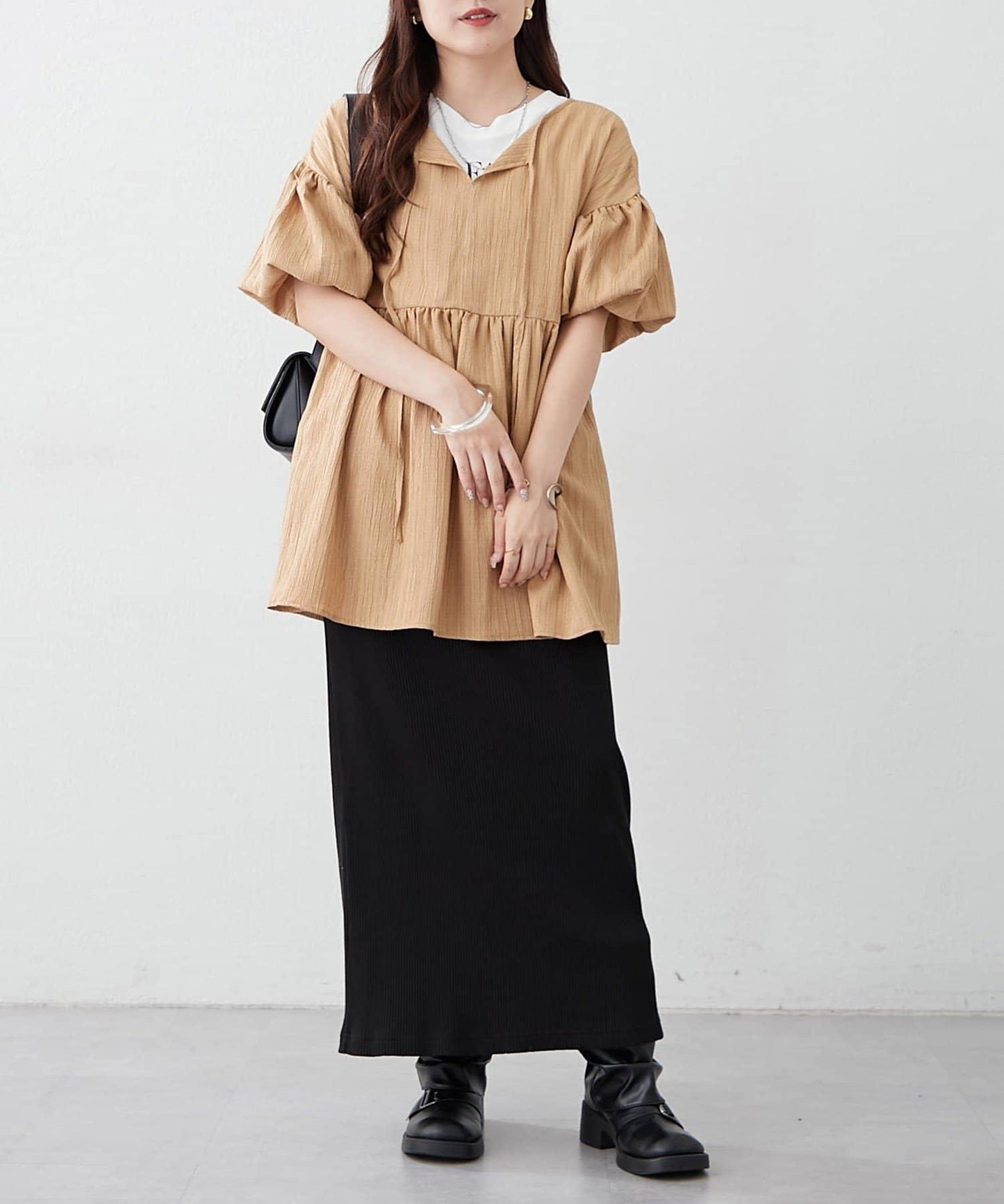 【前後2WAY】成年人楊柳長款襯衫