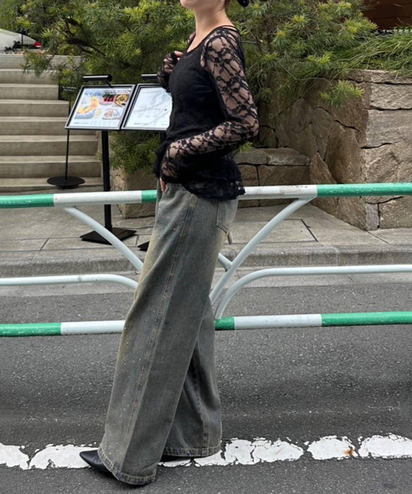 蕾絲蓬蓬袖上衣