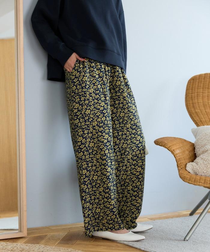 印度 花卉印花 休閒褲