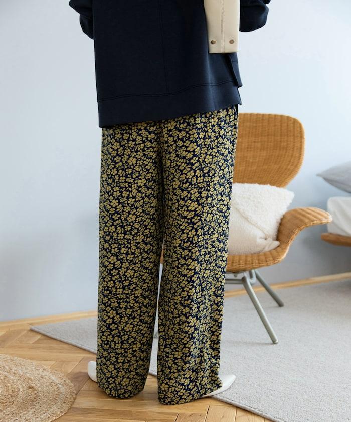 印度 花卉印花 休閒褲