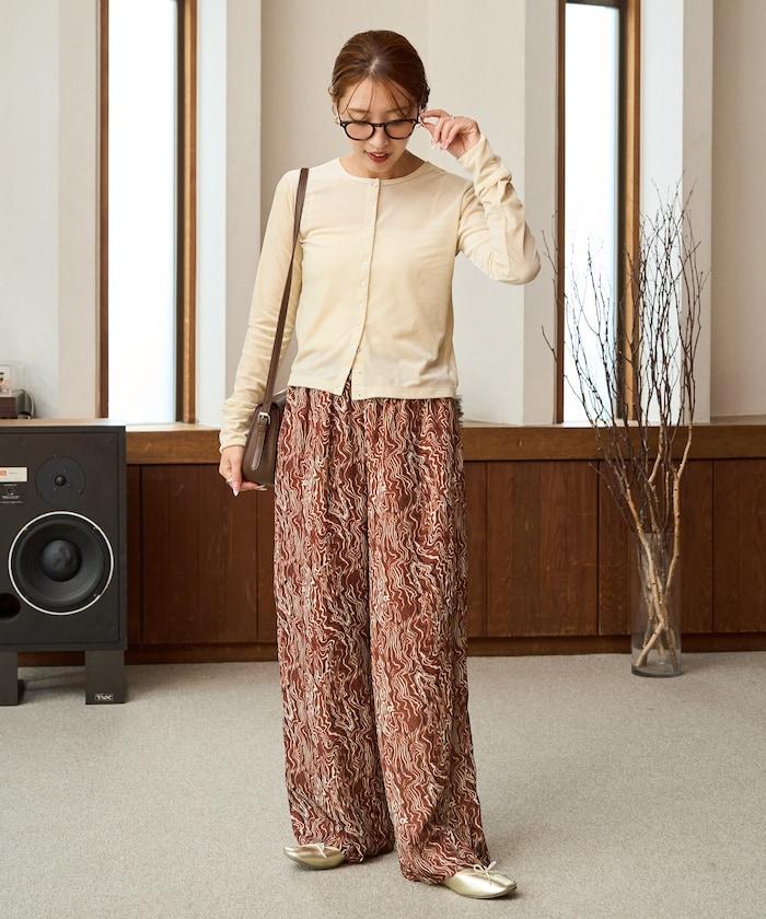 波紋圖案休閒褲