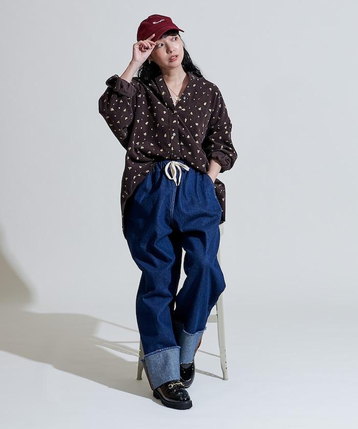 鄉村風格燈花圖案燈花布襯衫<可搭配套裝>