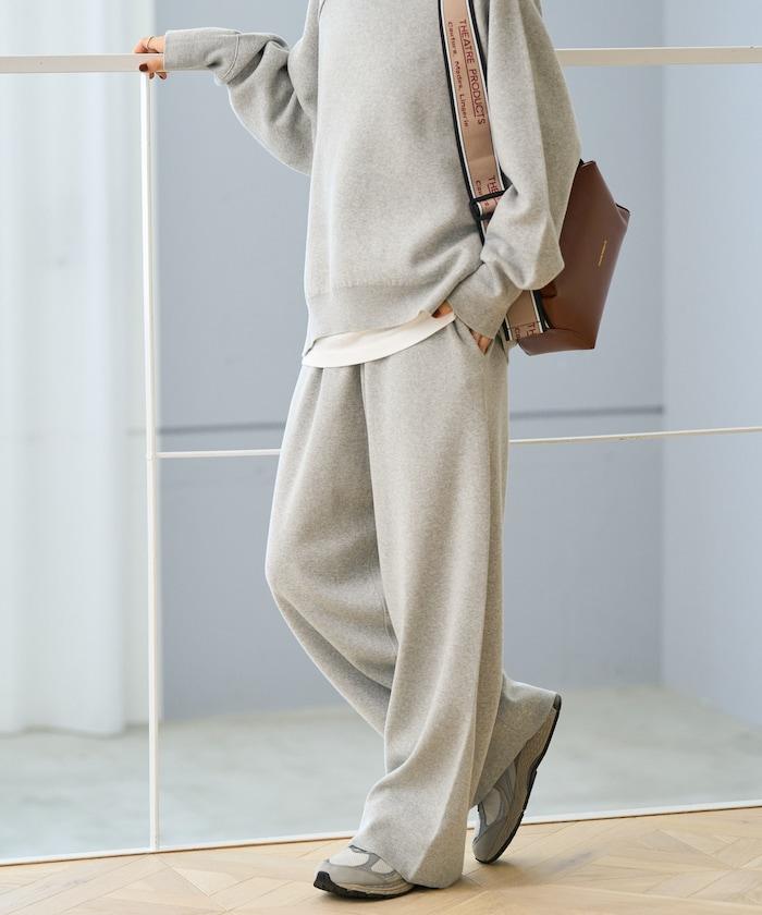 《機洗可》毛衣質感針織長褲