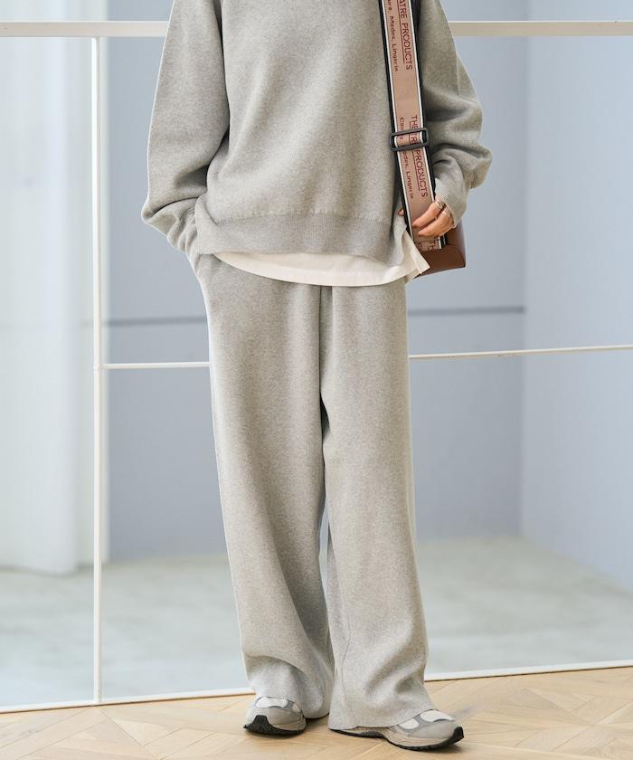 《機洗可》毛衣質感針織長褲