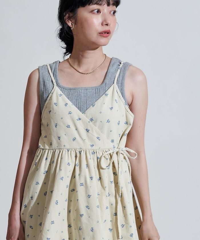 鄉村風格燈花圖案絨布褲子<可搭配套裝>