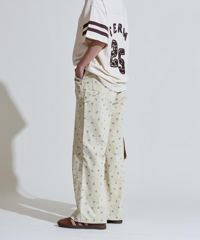 鄉村風格燈花圖案絨布褲子<可搭配套裝>