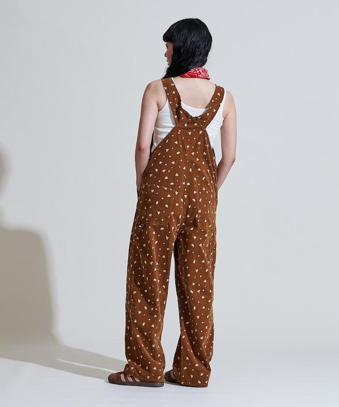 鄉村花卉 燈芯絨工裝連體褲<可搭配套裝>