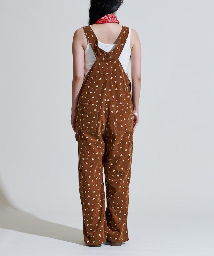 鄉村花卉 燈芯絨工裝連體褲<可搭配套裝>