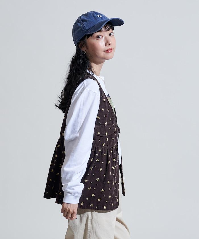 鄉村風格燈花圖案絨面馬甲<可搭配套裝>