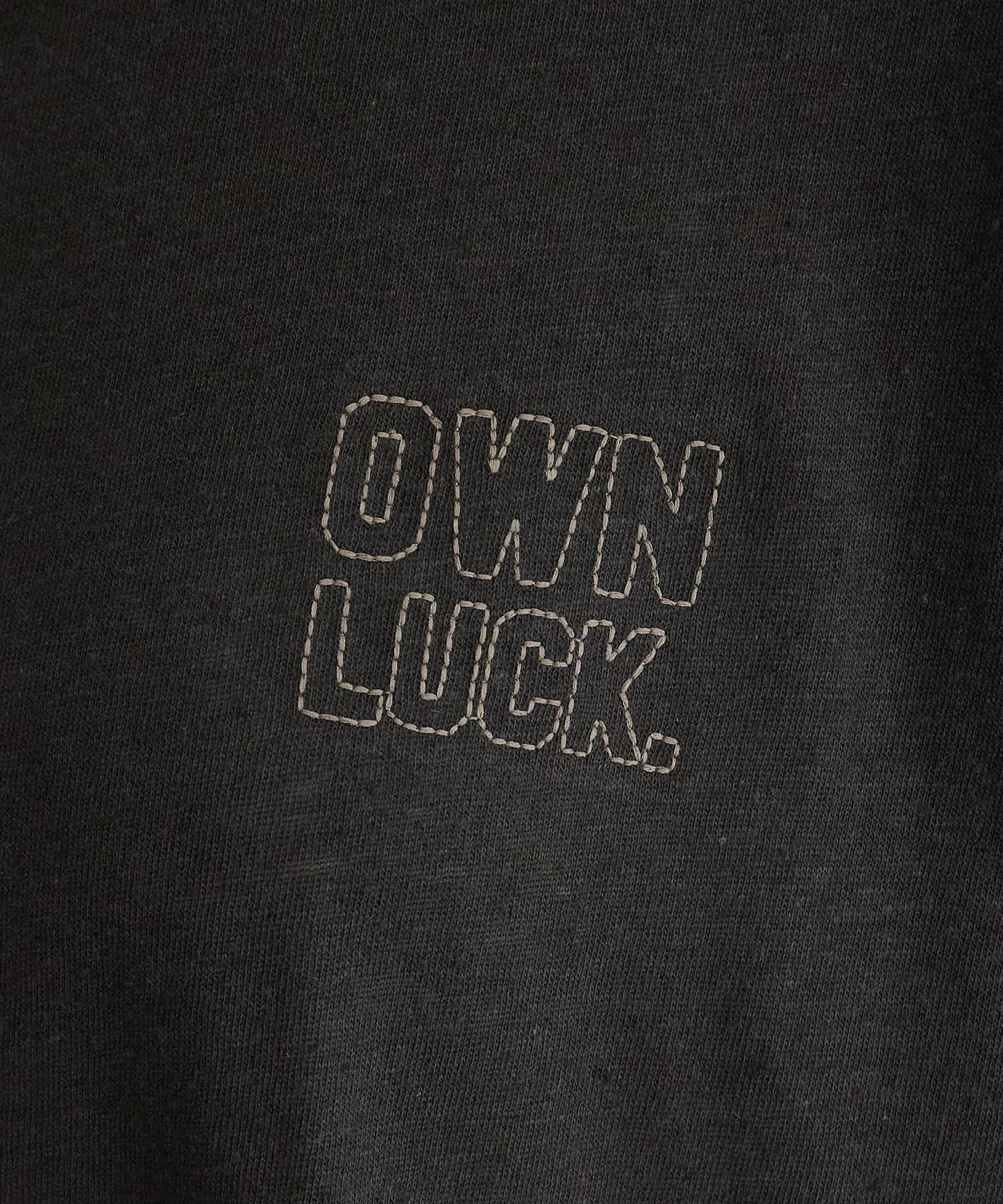 Logo刺繡×絨布印花亞麻混棉T恤