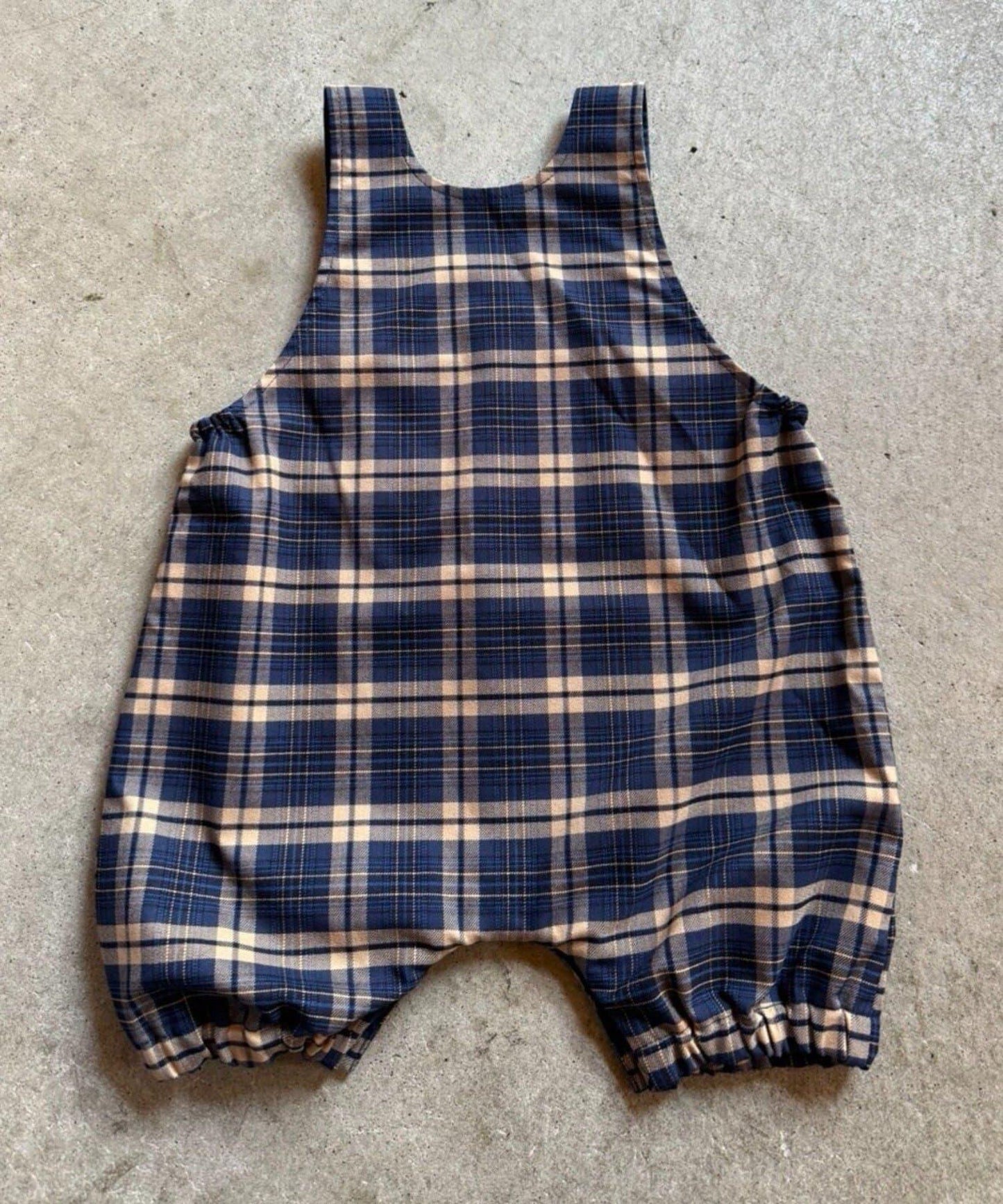 【兒童/嬰兒】【紅色&藍色】格子圖案吊帶連體褲