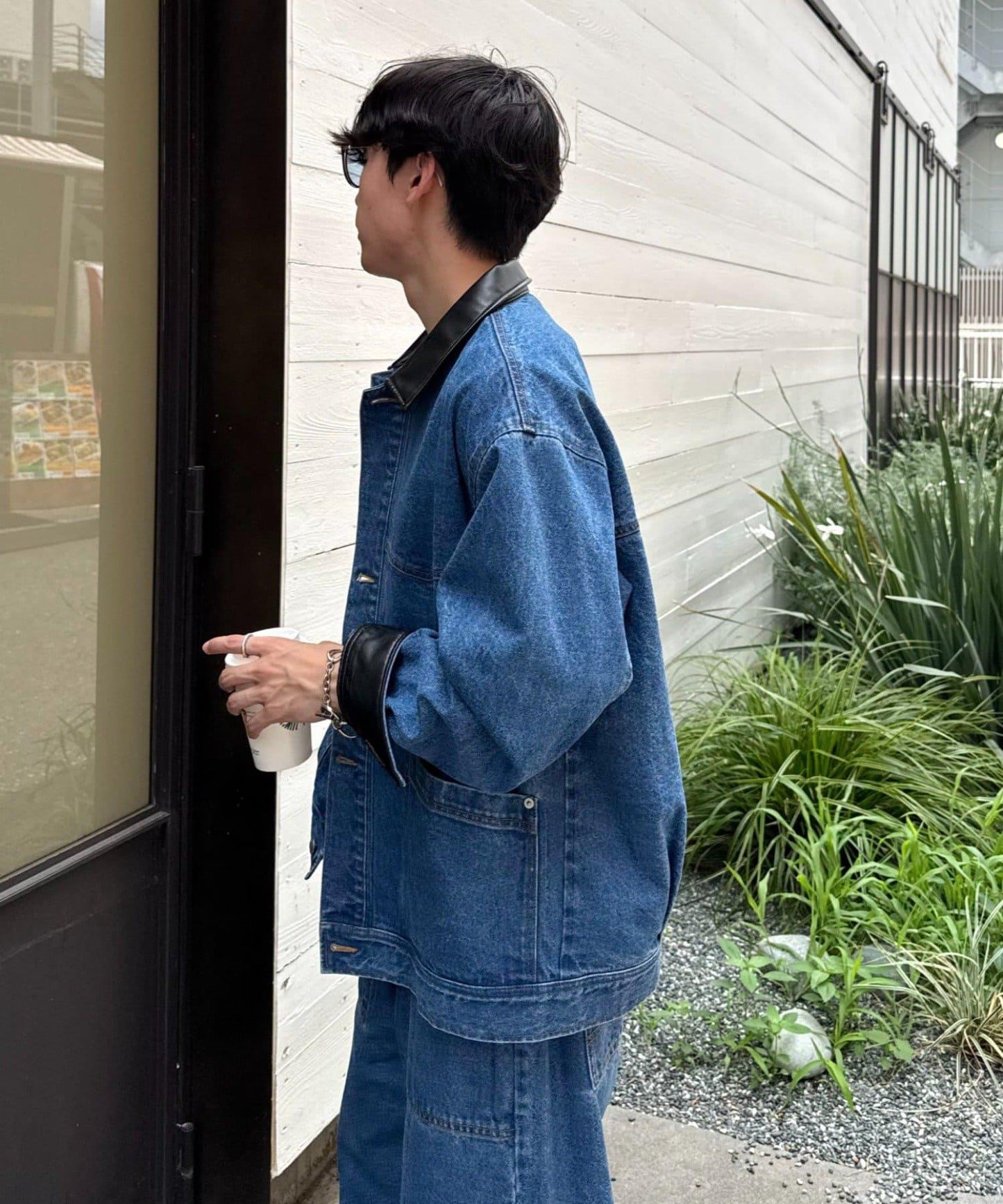 【男士】皮革領西部風牛仔夾克/套裝商品