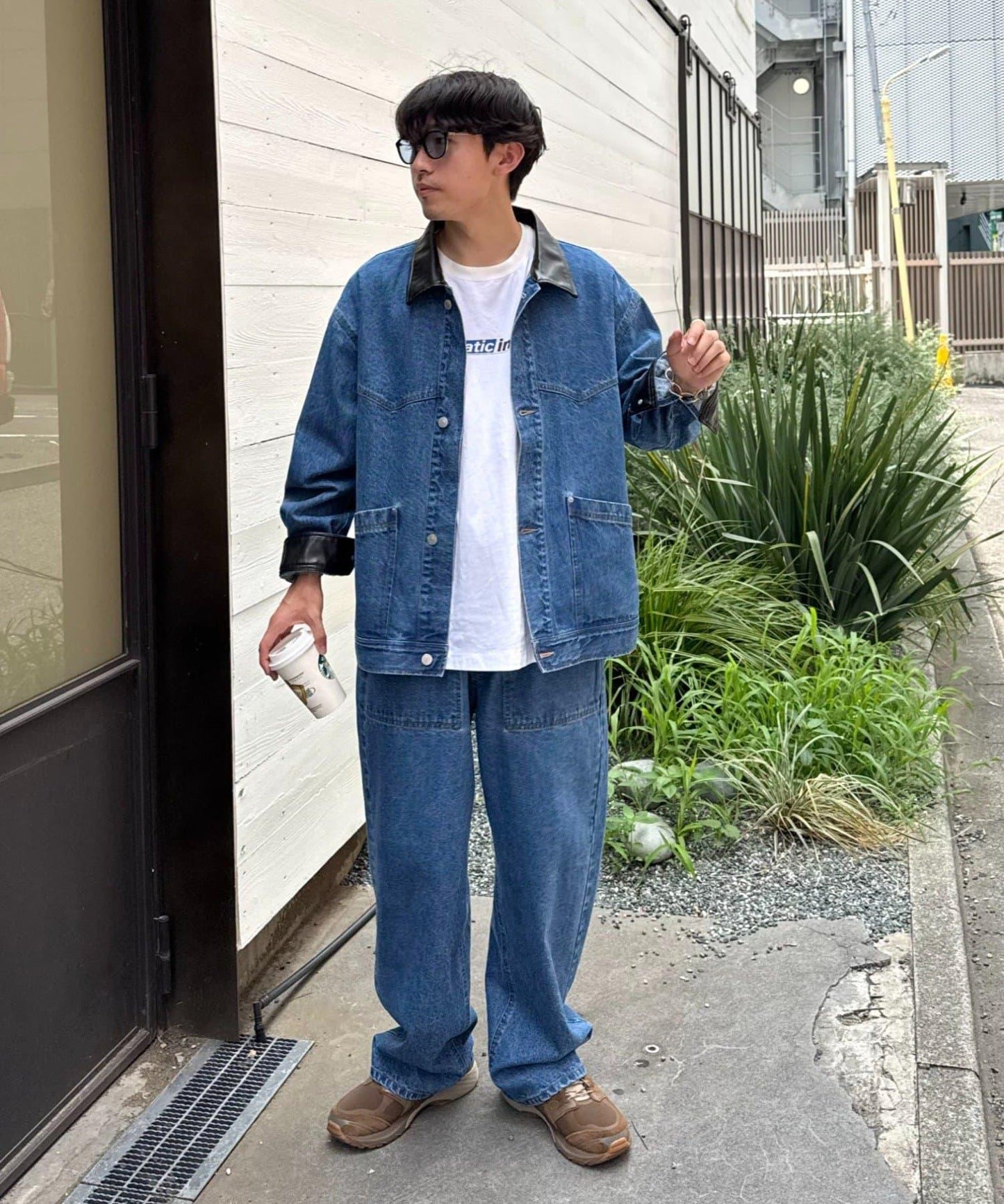 【男士】皮革領西部風牛仔夾克/套裝商品