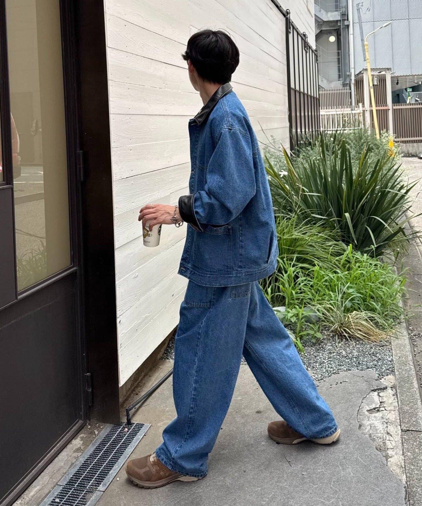【男士】皮革領西部風牛仔夾克/套裝商品