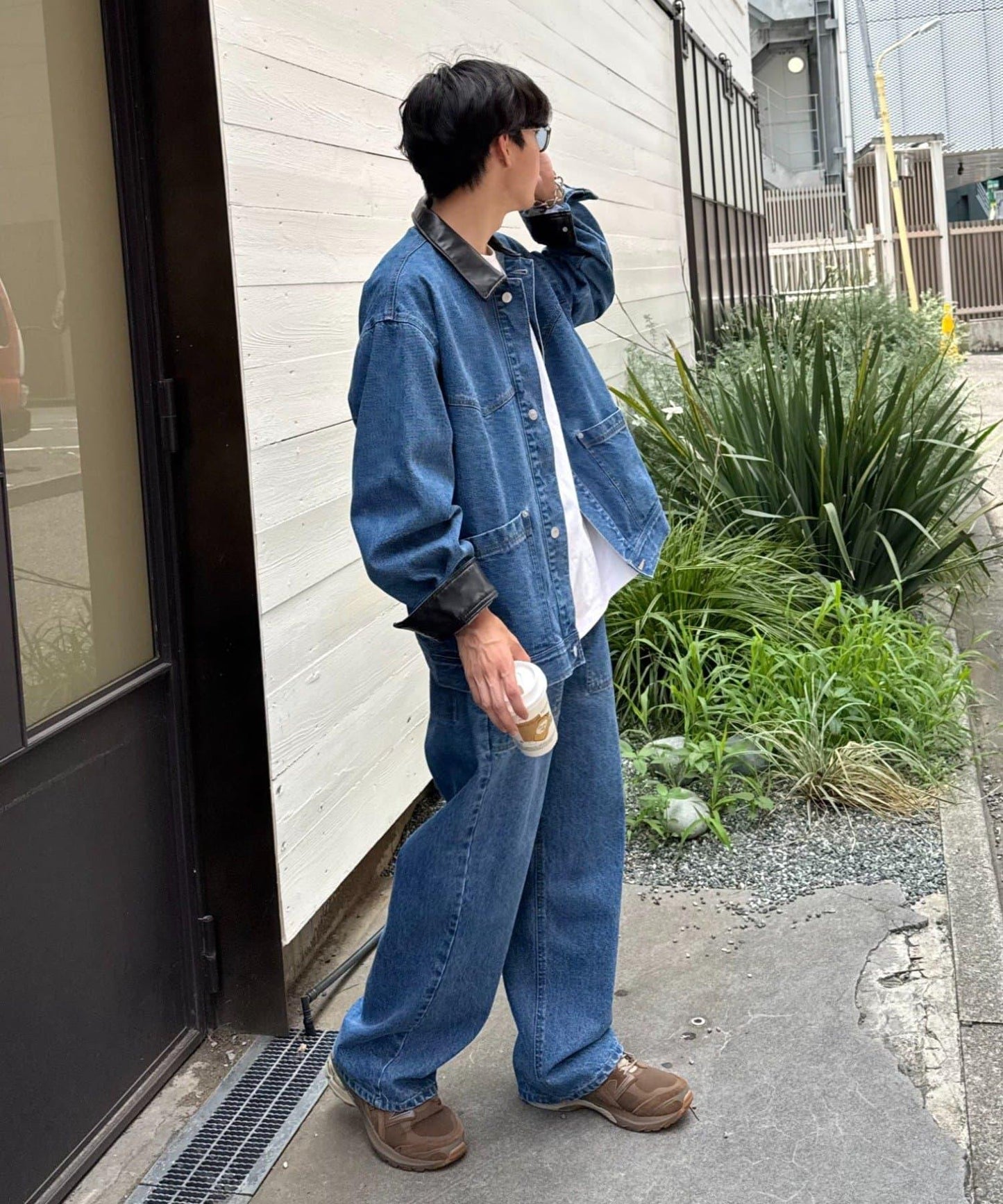 【男士】皮革領西部風牛仔夾克/套裝商品