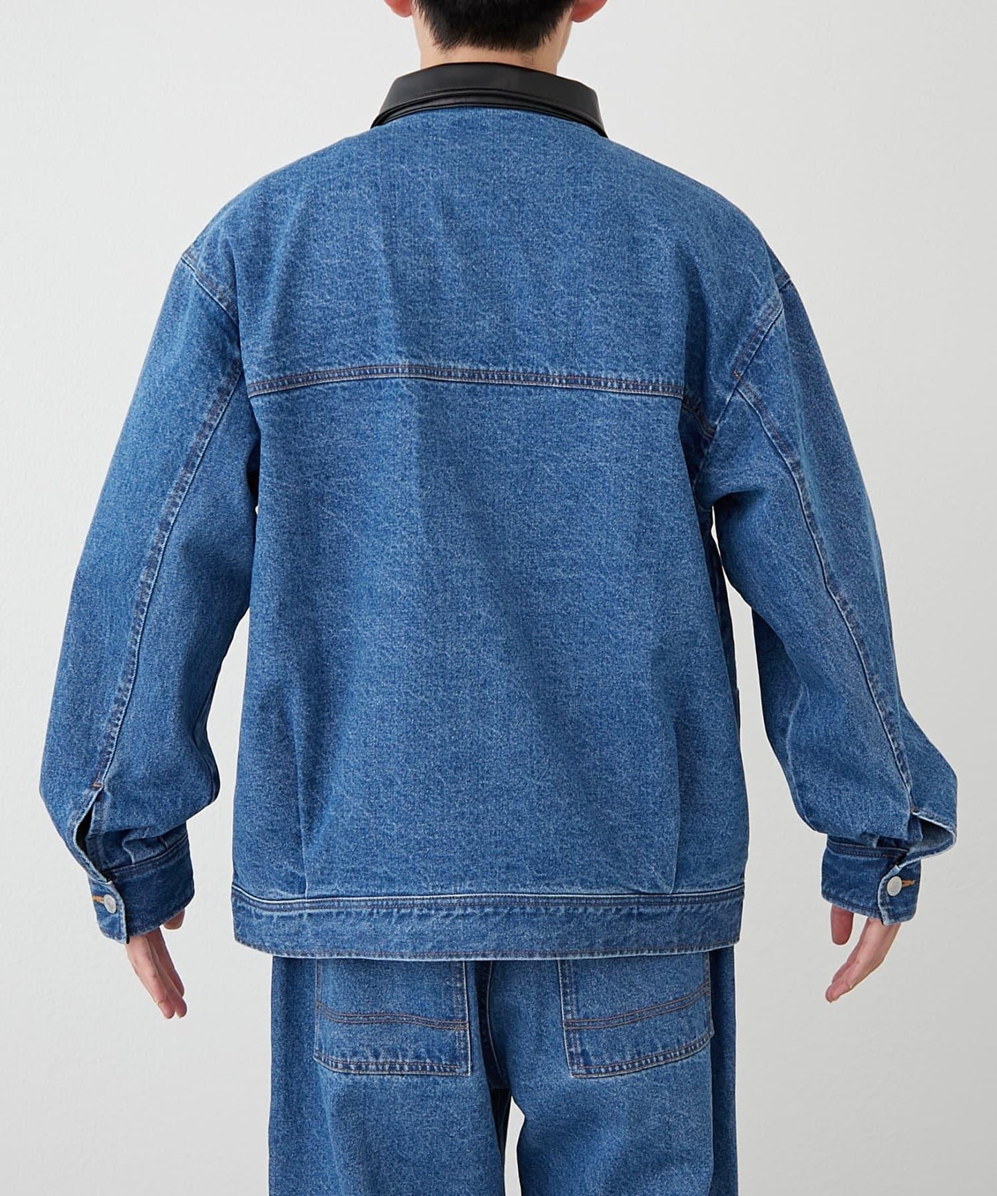 【男士】皮革領西部風牛仔夾克/套裝商品