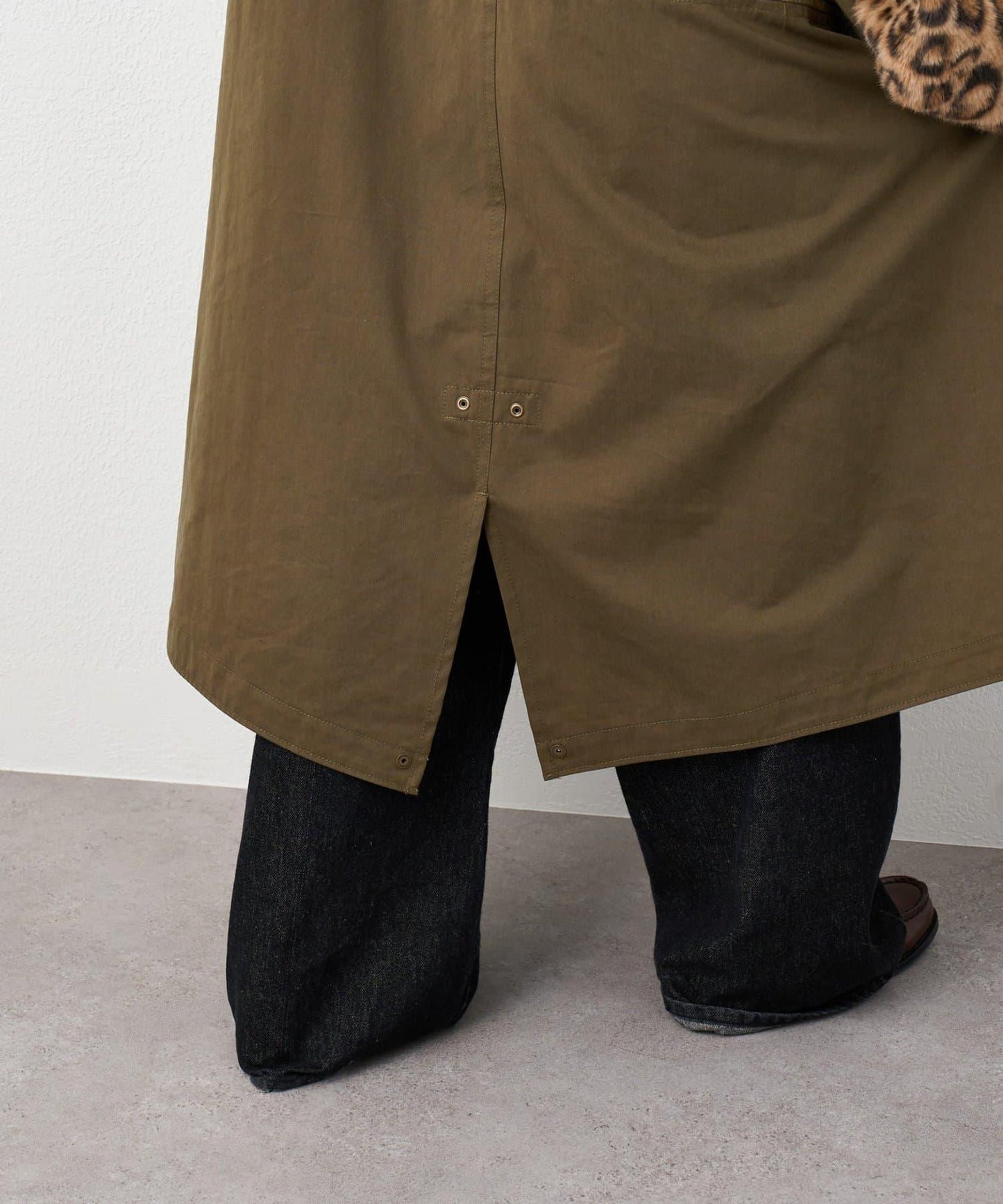 etsinta毛皮拼接無領拼接棉服