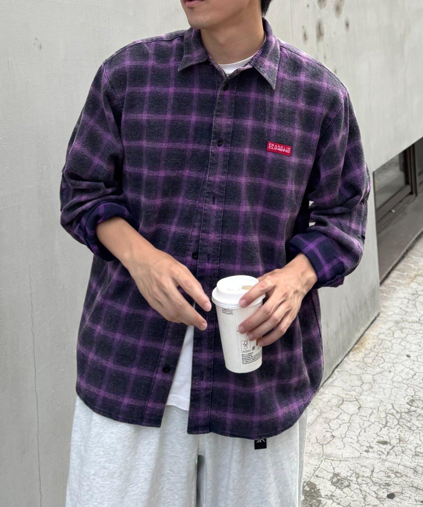 【Franklin Climbing】【LEGACY】復古格紋加工毛襯衫