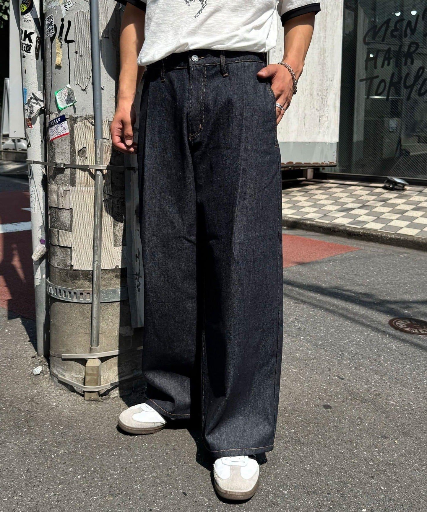 【CIAN DENIM/藍色牛仔】寬腿喇叭褲