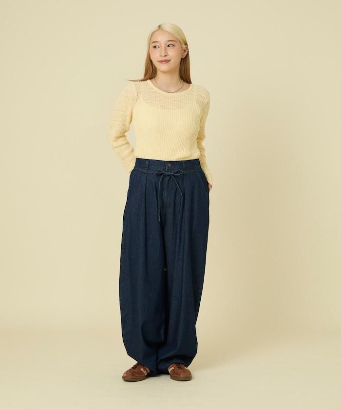 粗斜紋羅紋芭蕾領針織衫