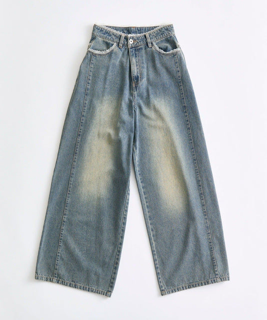 閃閃發光寬鬆牛仔褲