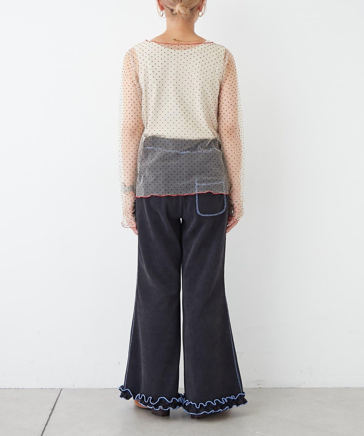 H.S絨面圓點絨面上衣