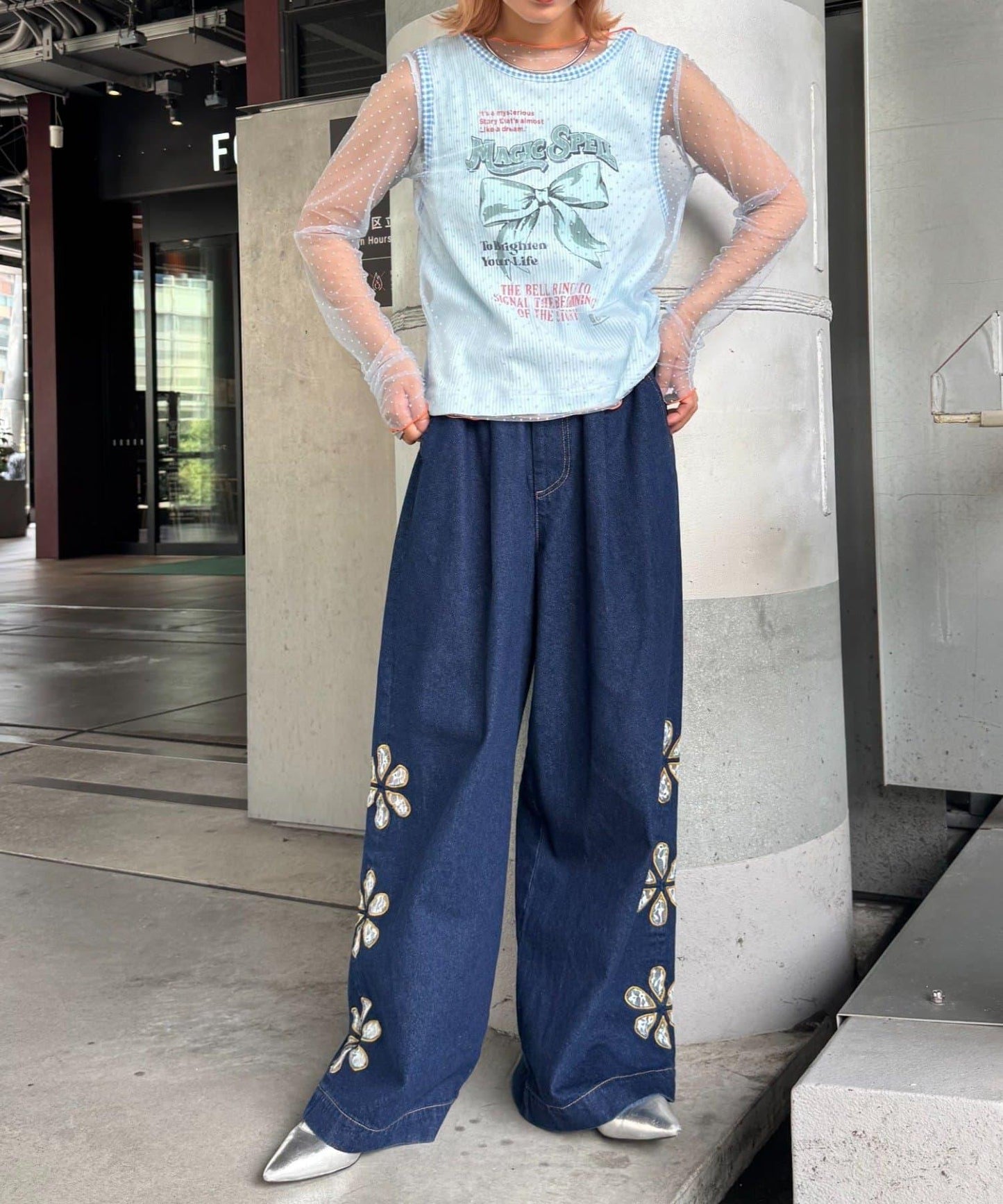 H.S絨面圓點絨面上衣