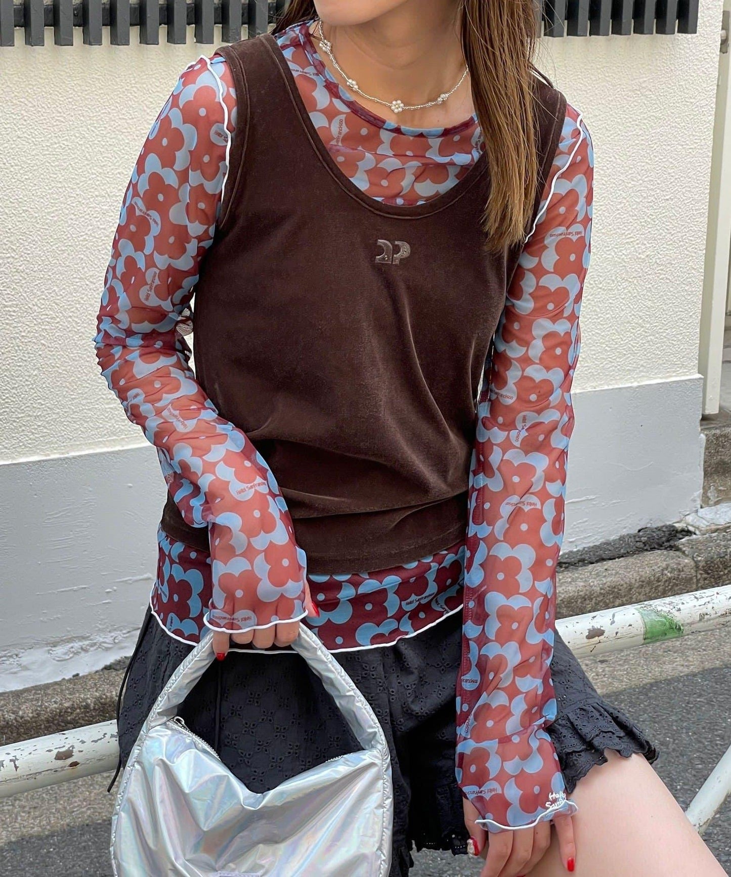 【HELLO.SANFRANCISCO/哈羅舊金山】方塊花藝上衣