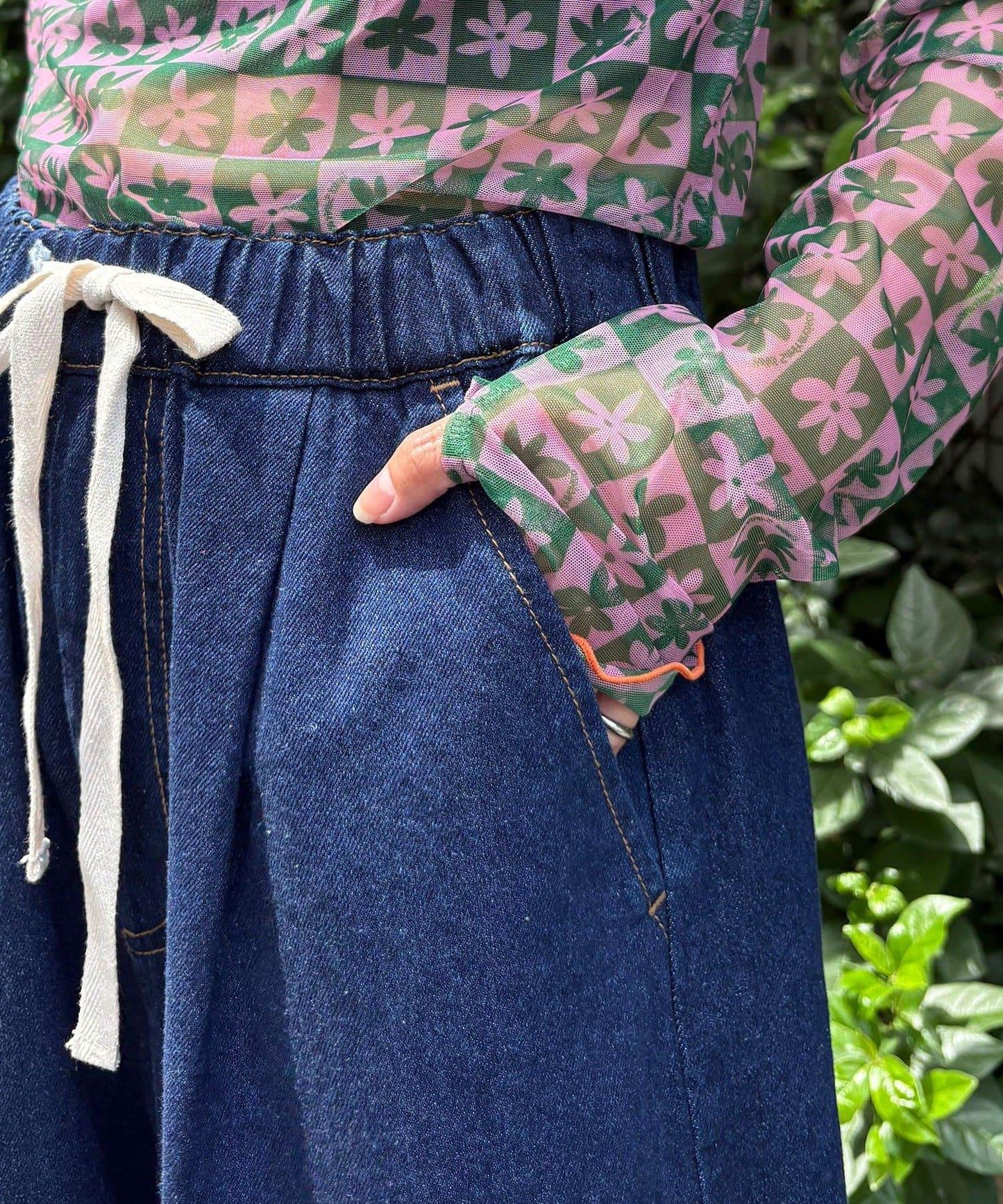 【HELLO.SANFRANCISCO/你好,舊金山】蕾絲花邊寬鬆牛仔褲