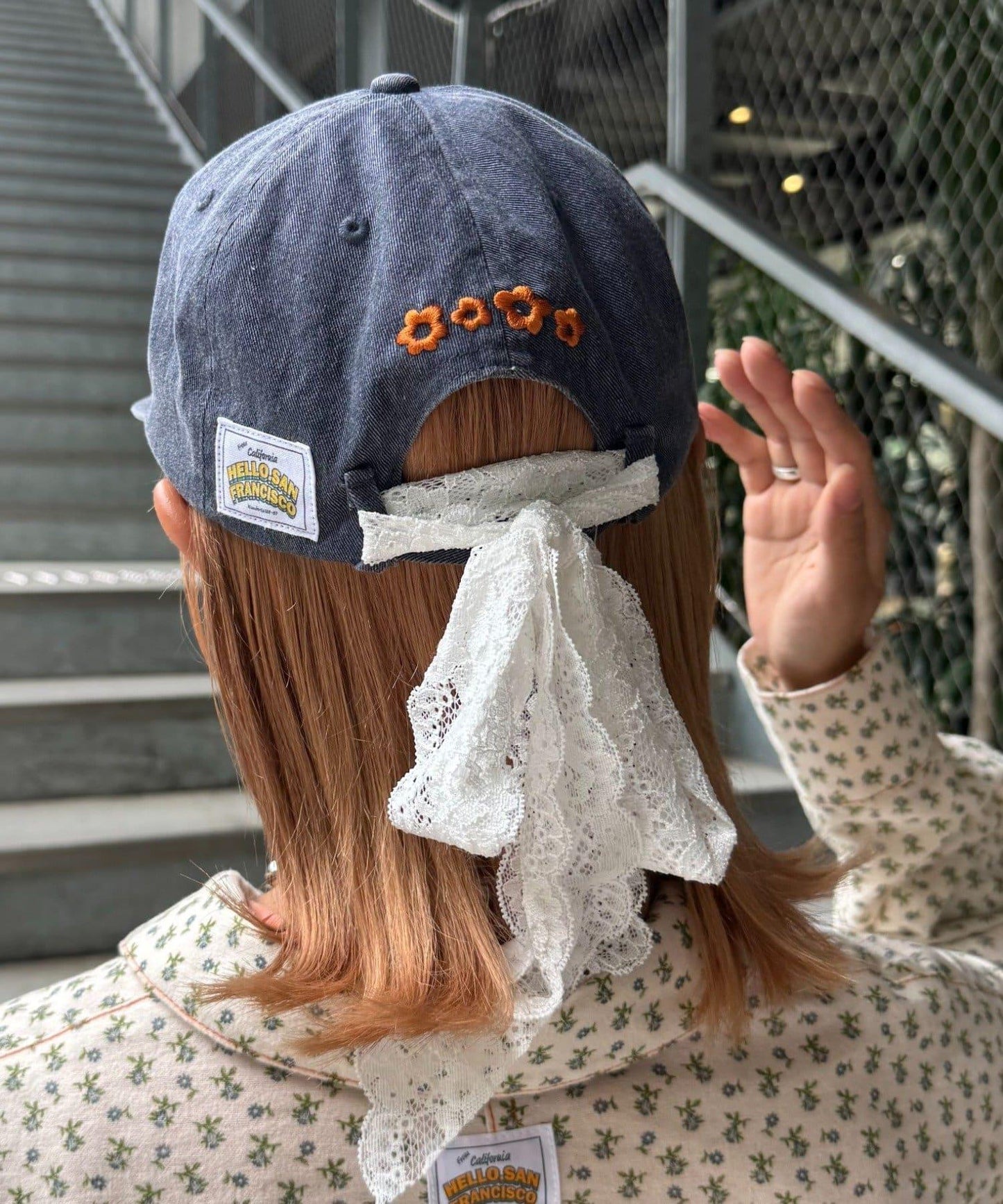 H.S蕾絲絲帶刺繡標誌顏色帽