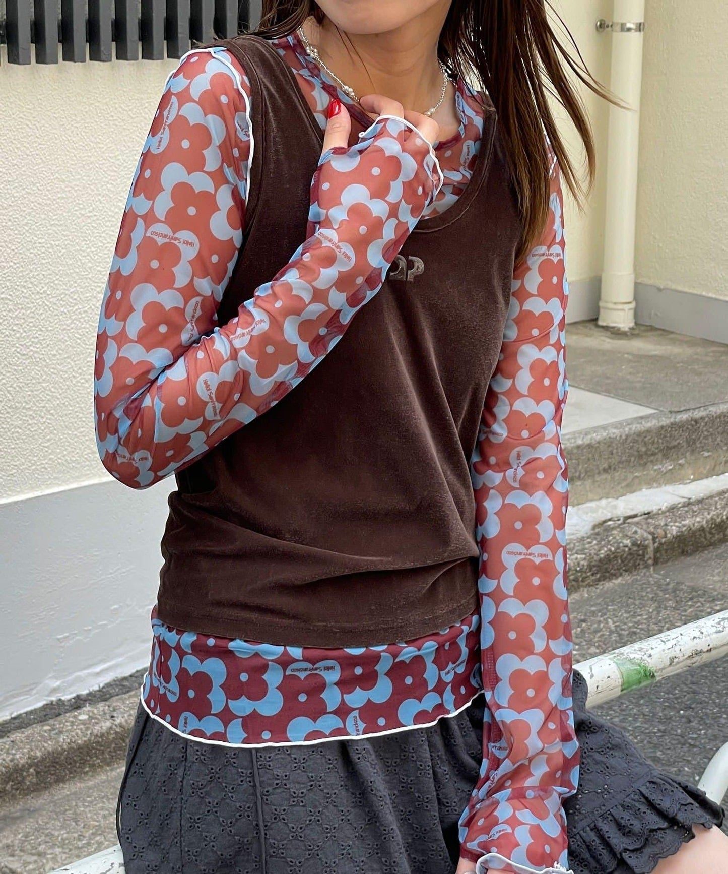 【HELLO.SANFRANCISCO/哈羅舊金山】方塊花藝上衣