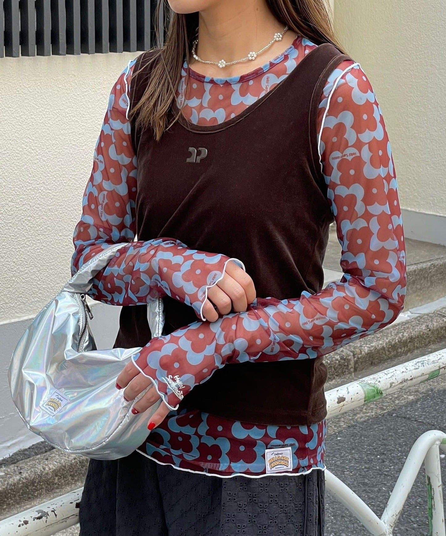 【HELLO.SANFRANCISCO/哈羅舊金山】方塊花藝上衣
