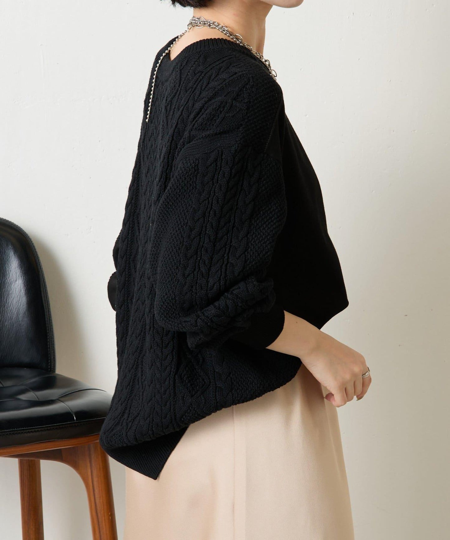 裡毛線織套頭毛衣