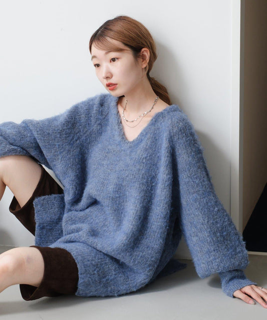 【/前後2WAY/2025AW】混紡V領針織套頭衫