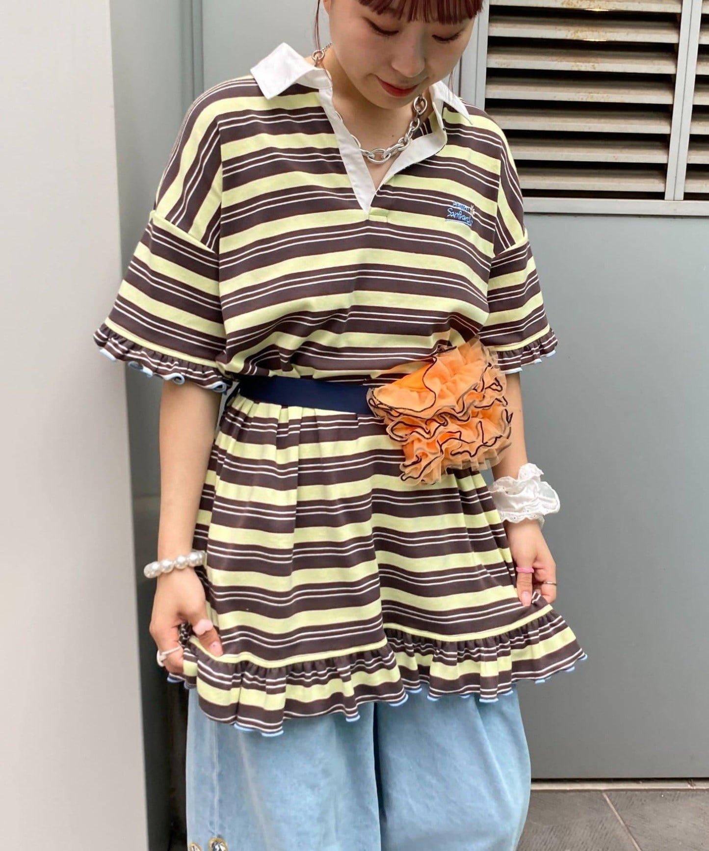 H.S標誌刺繡運動衫長款襯衫