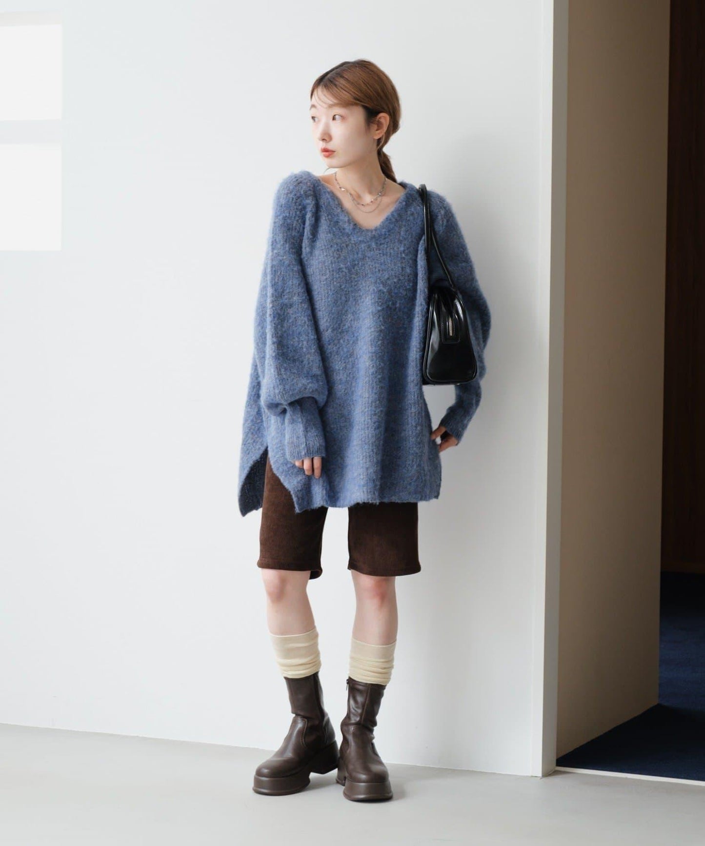 【/前後2WAY/2025AW】混紡V領針織套頭衫
