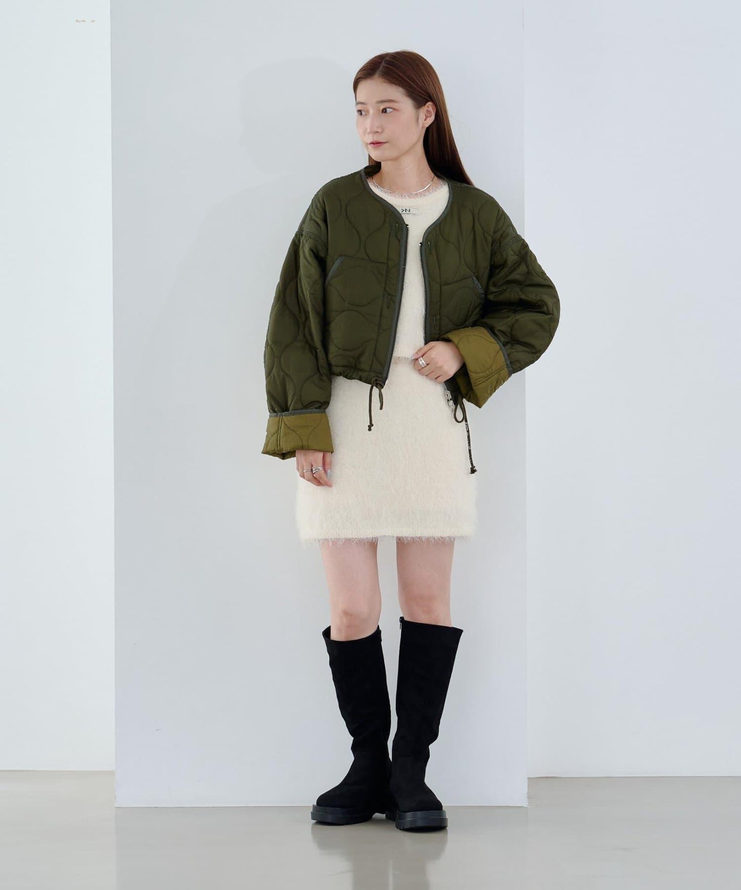 【/2025AW/可逆】拼接短款羽絨夾克