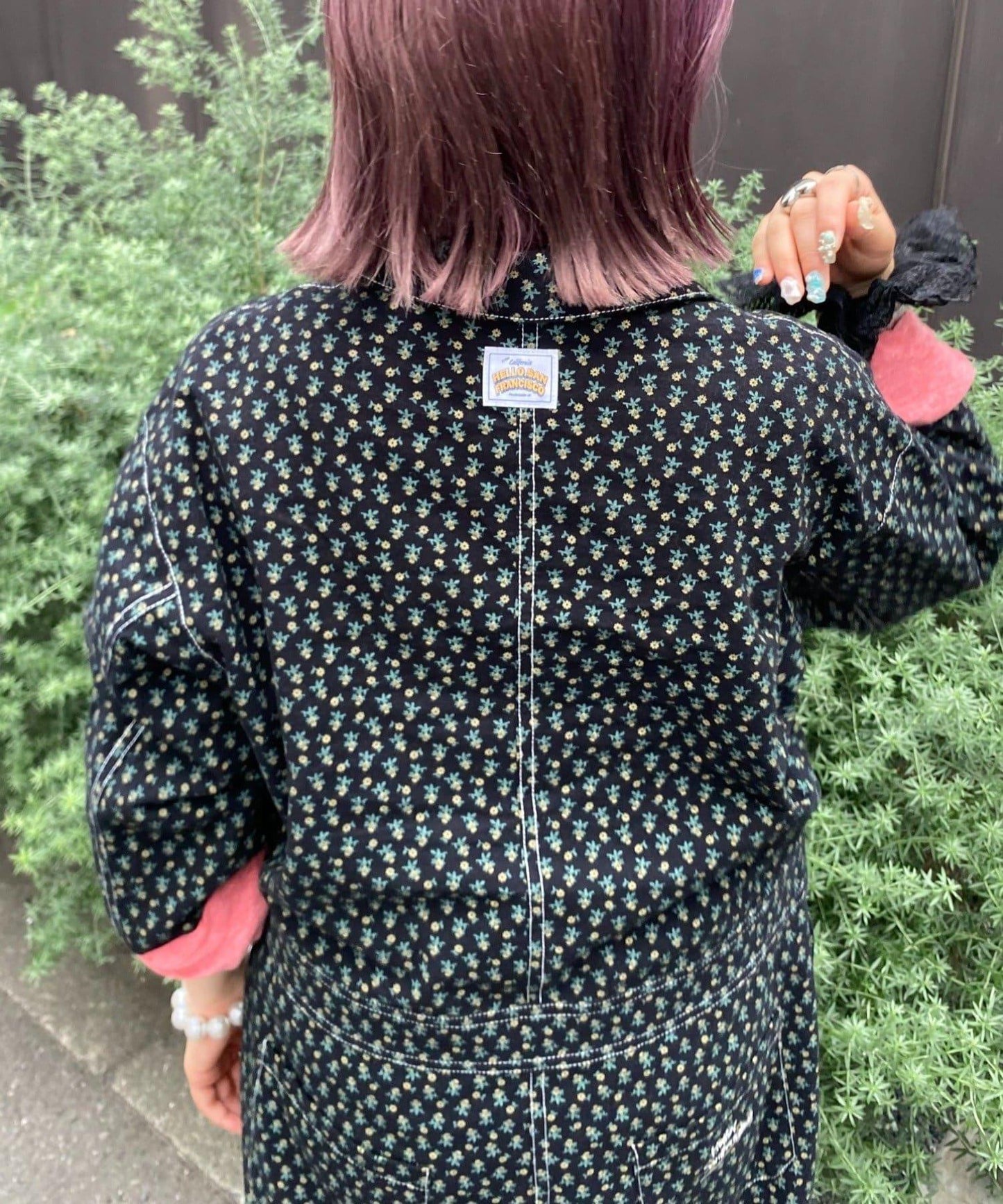 H.S花卉印花下襬荷葉邊連體褲裝