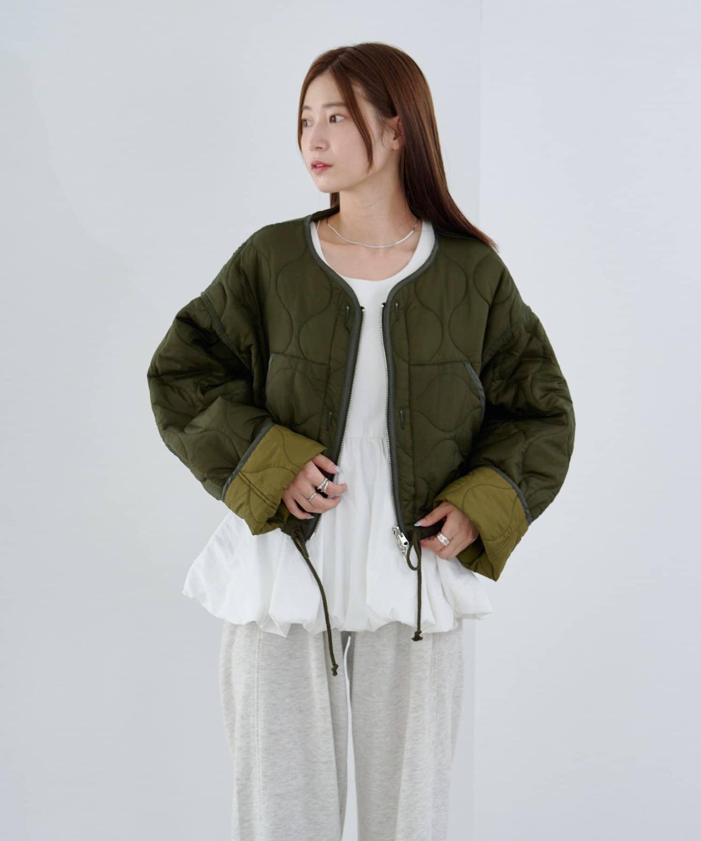 【/2025AW/可逆】拼接短款羽絨夾克