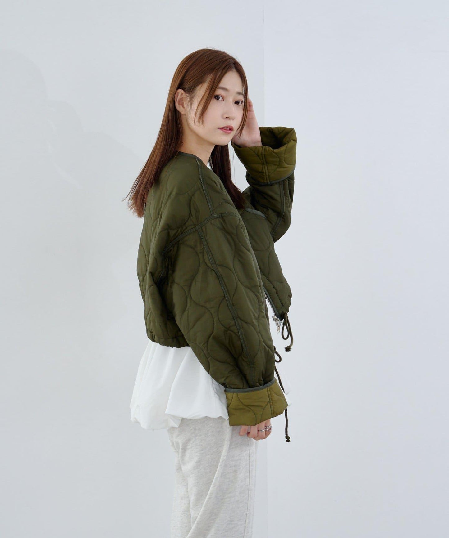 【/2025AW/可逆】拼接短款羽絨夾克