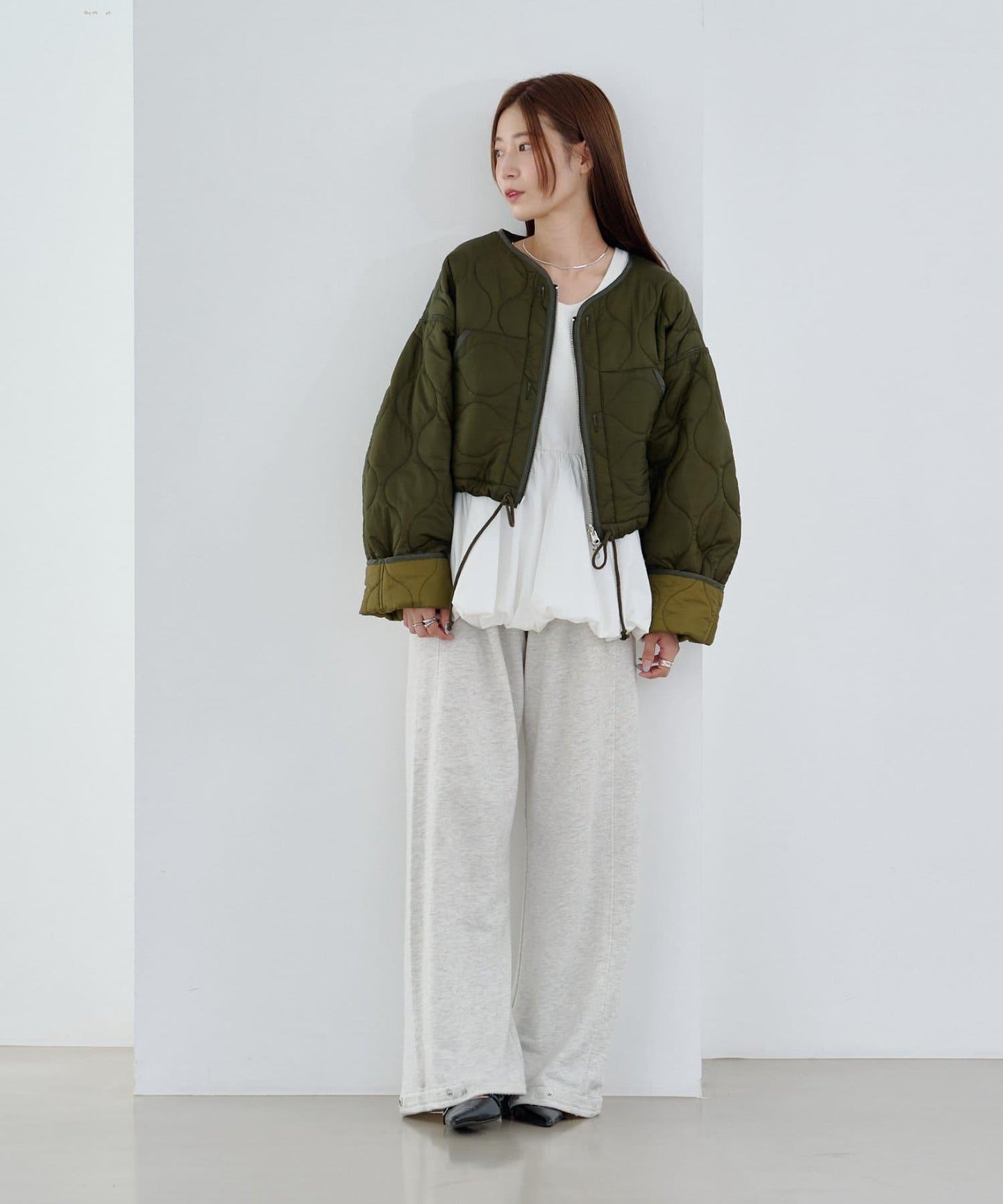 【/2025AW/可逆】拼接短款羽絨夾克