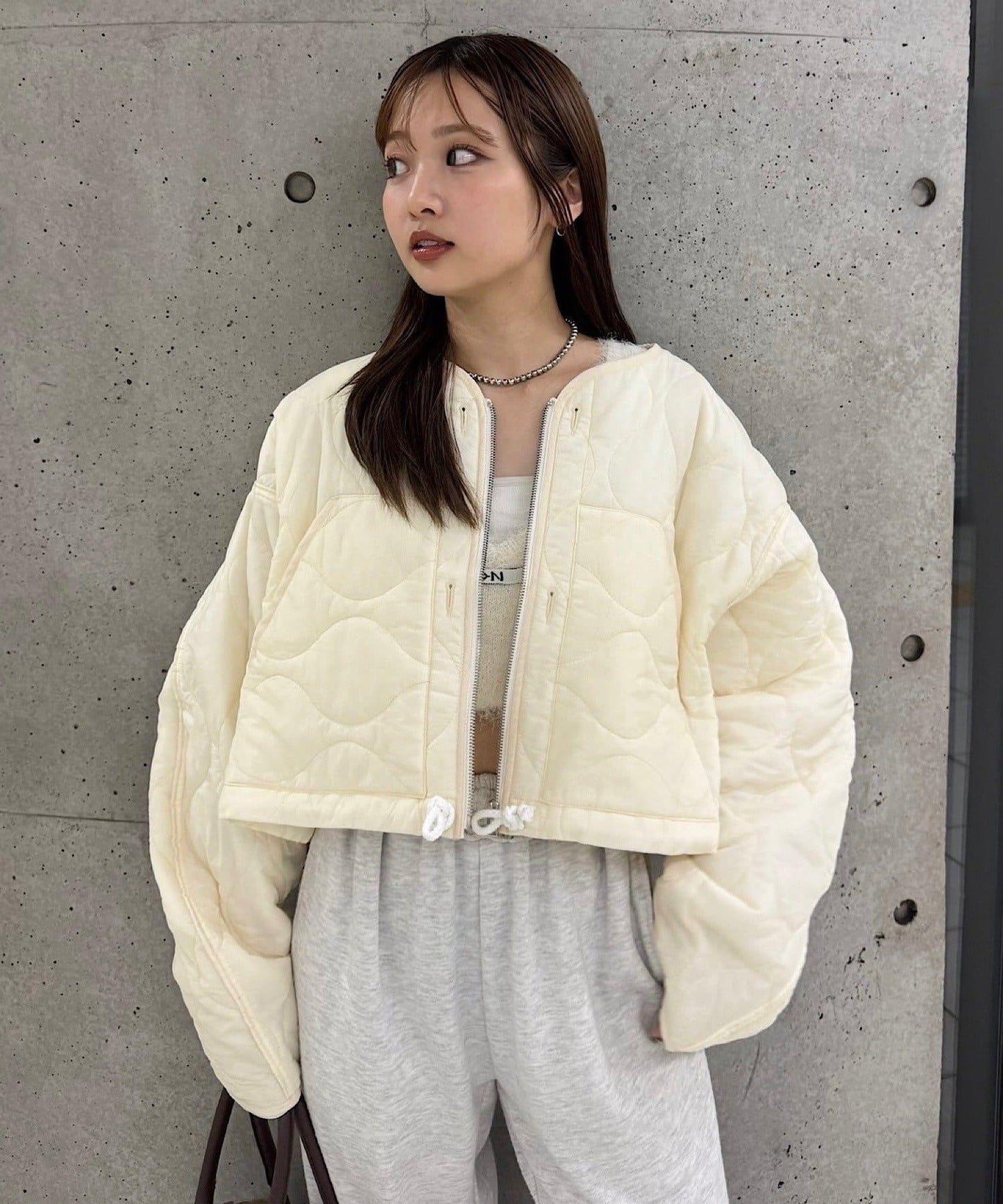 【/2025AW/可逆】拼接短款羽絨夾克