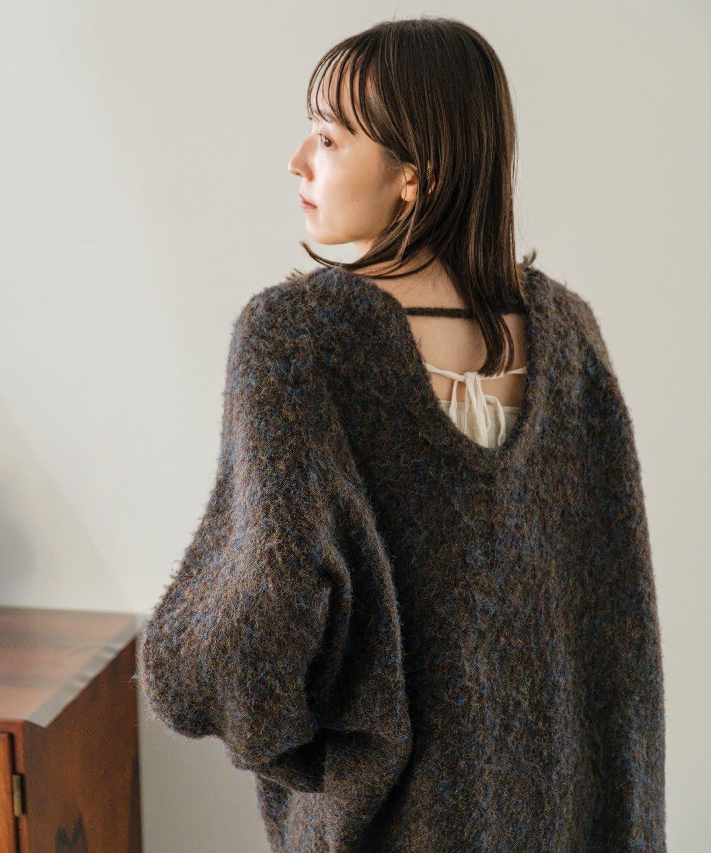 【/前後2WAY/2025AW】混紡V領針織套頭衫