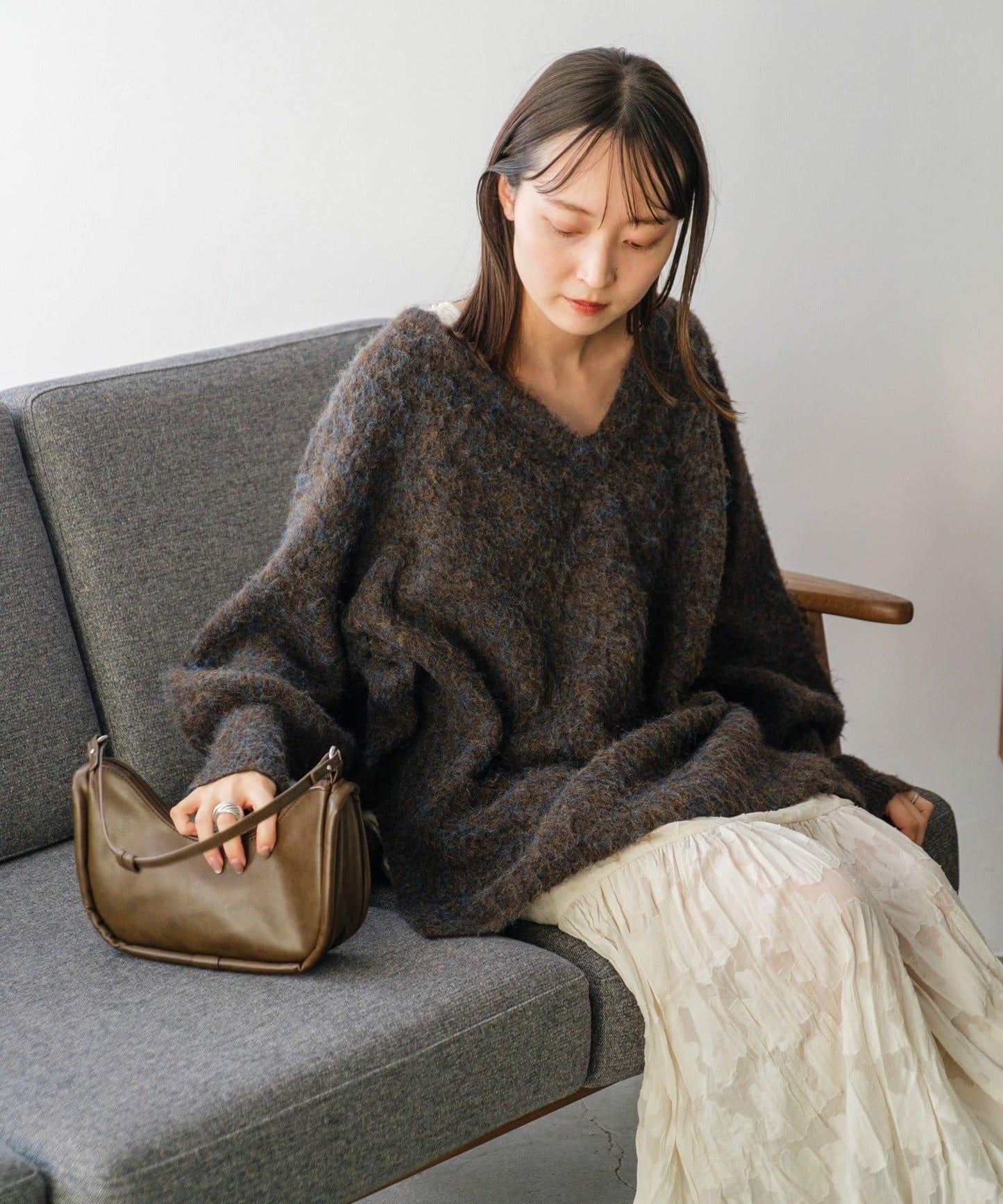 【/前後2WAY/2025AW】混紡V領針織套頭衫
