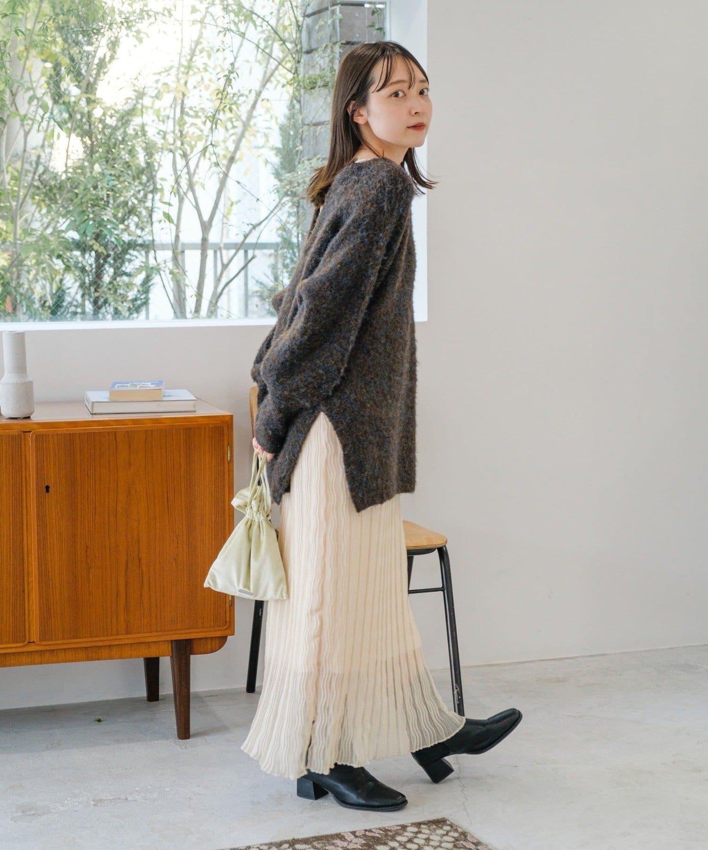 【/前後2WAY/2025AW】混紡V領針織套頭衫