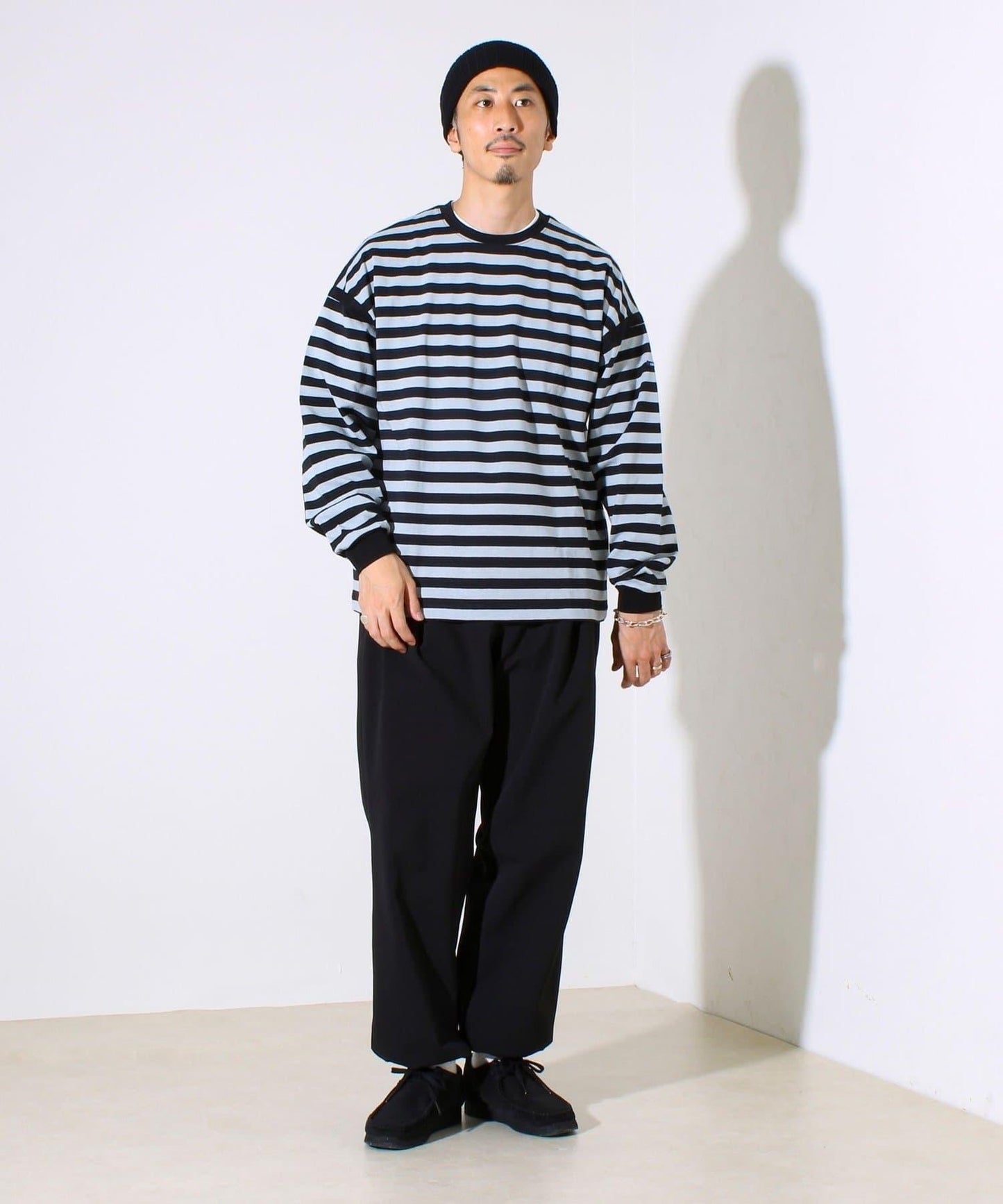 【配色線條突顯差異】條紋袖帶短袖T-shirt