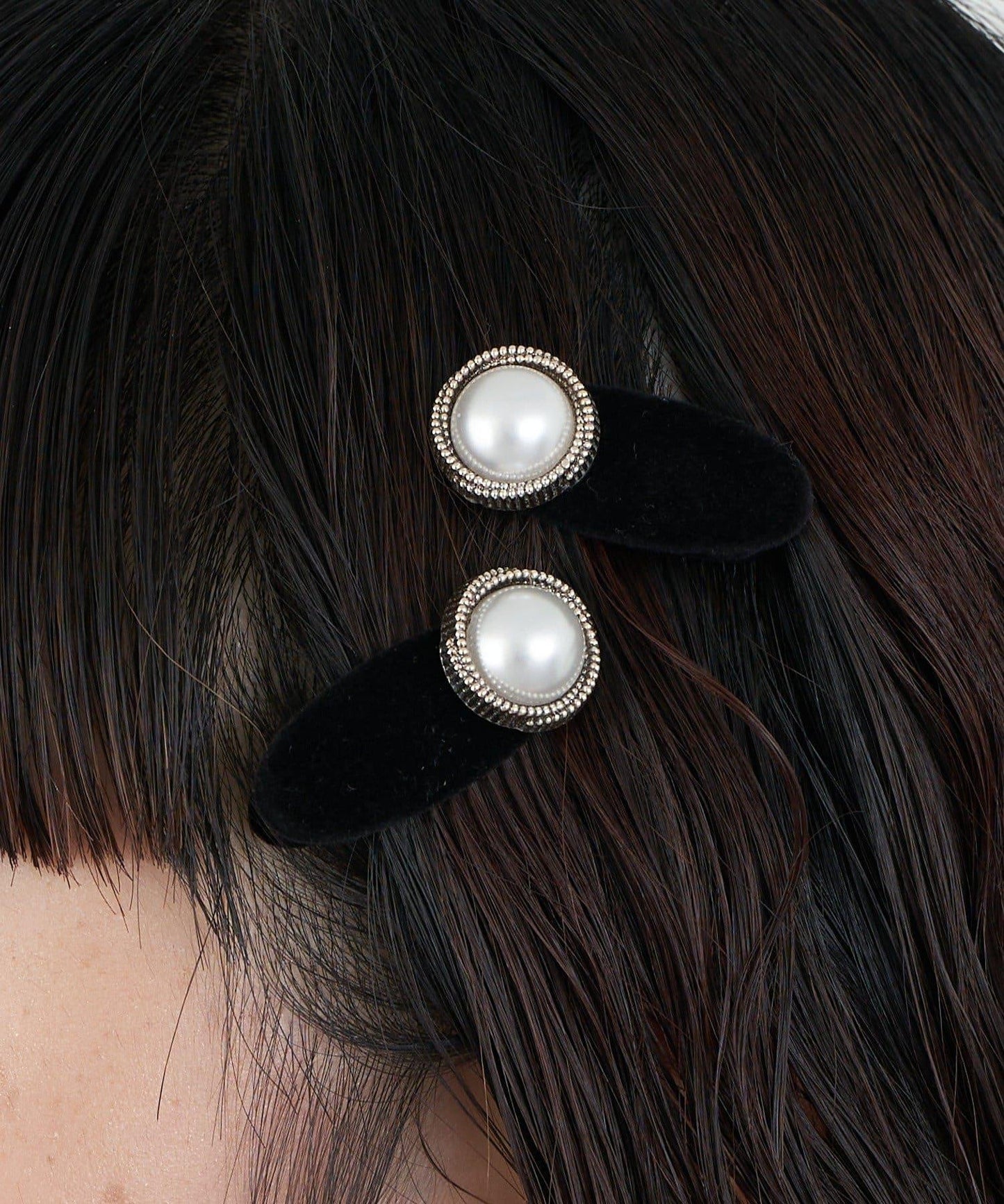 【Lumé/ルメ】絨面珍珠髮夾