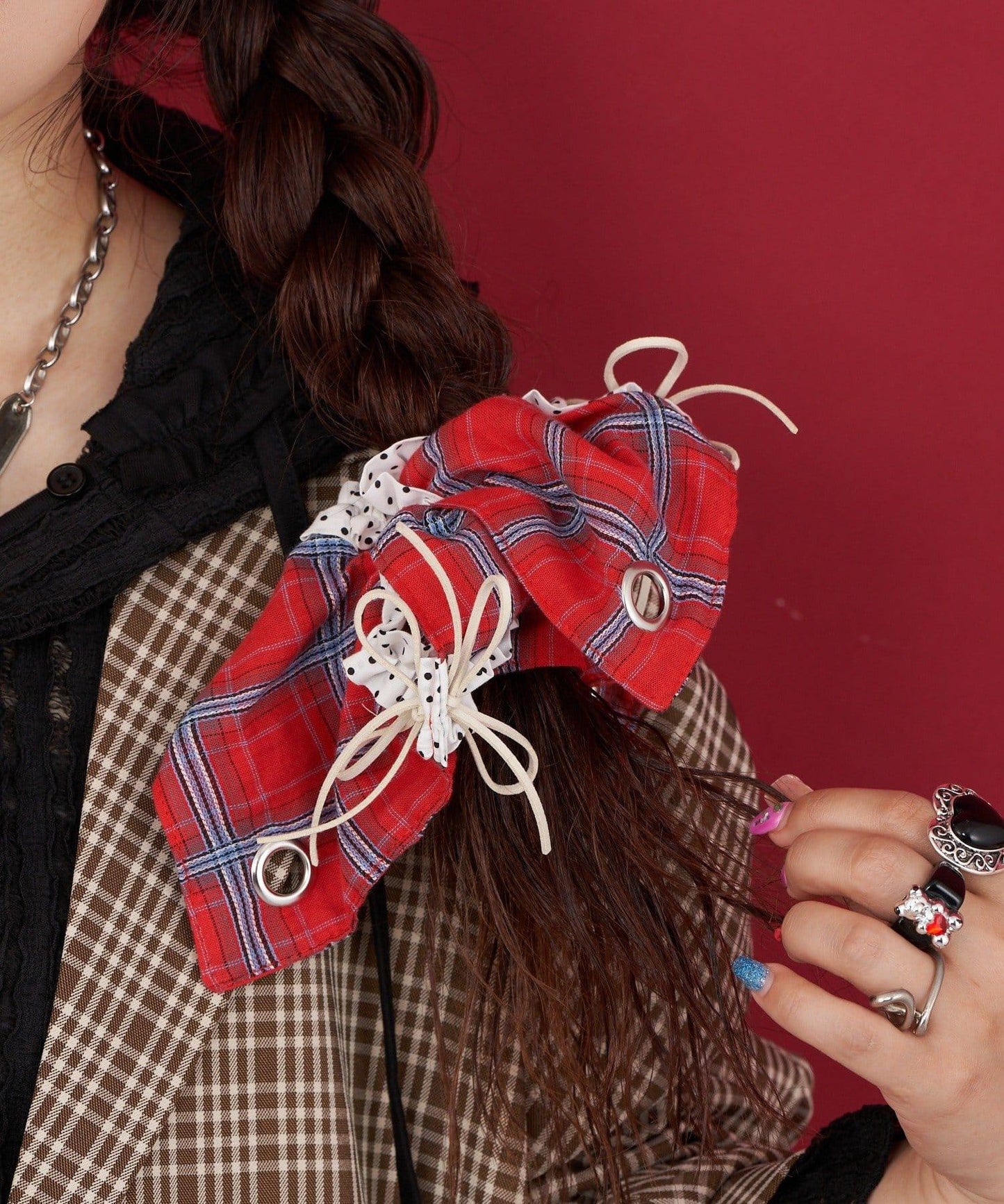 【Me+Me/米加米】方格髮圈