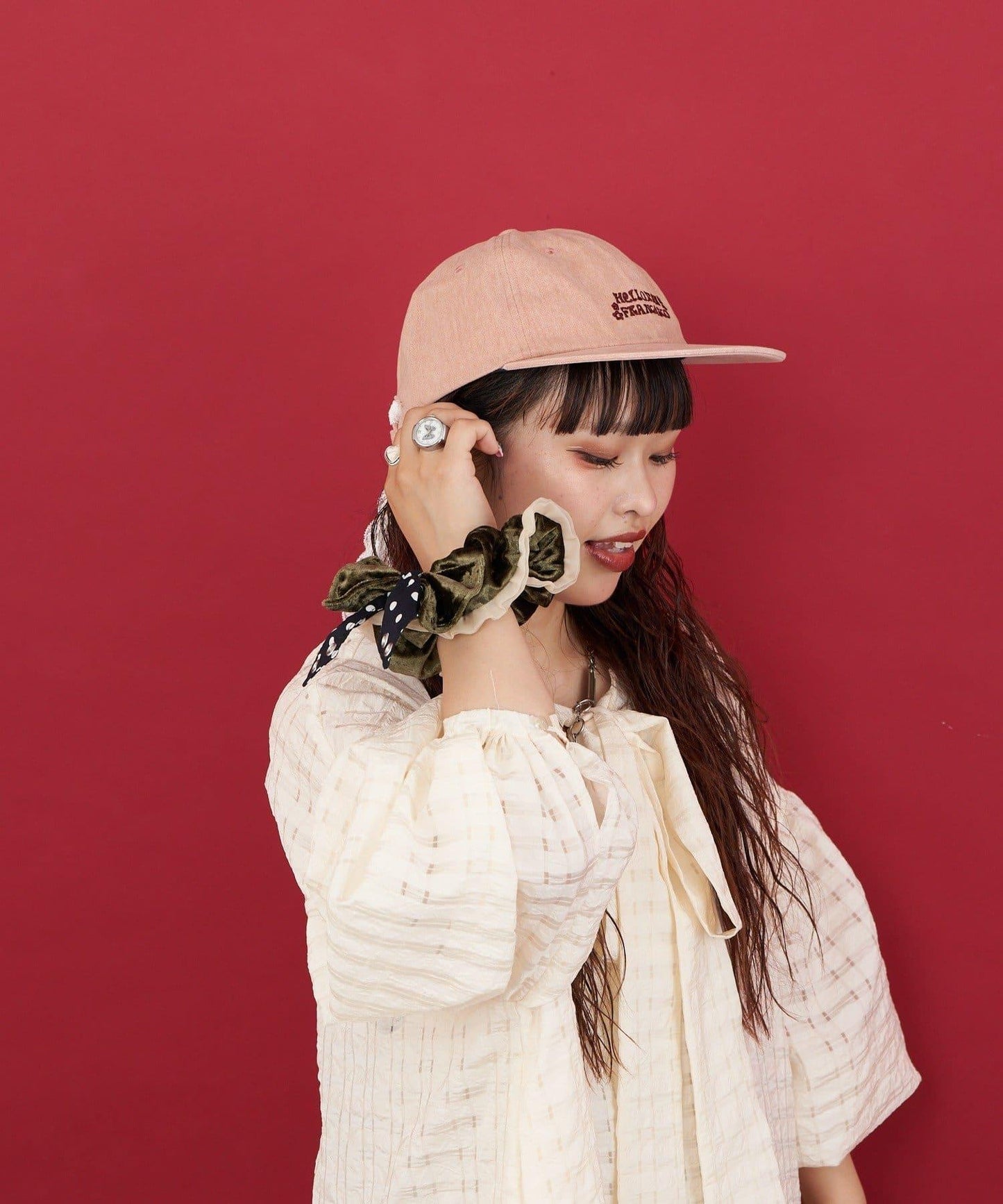 【Me+Me/我和我】絨面圓點蝴蝶結髮圈